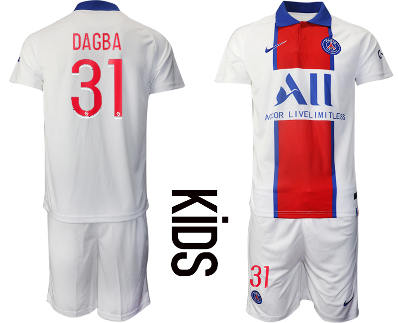 Youth 2020-2021 club Paris St German away #31 white Soccer Jerseys->paris st german jersey->Soccer Club Jersey